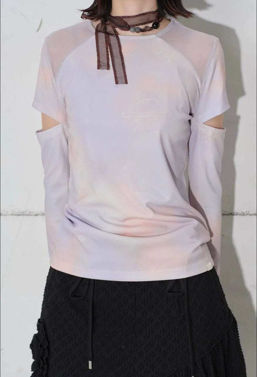 【typeservice】Marbling Mesh T-Shirt [Purple]