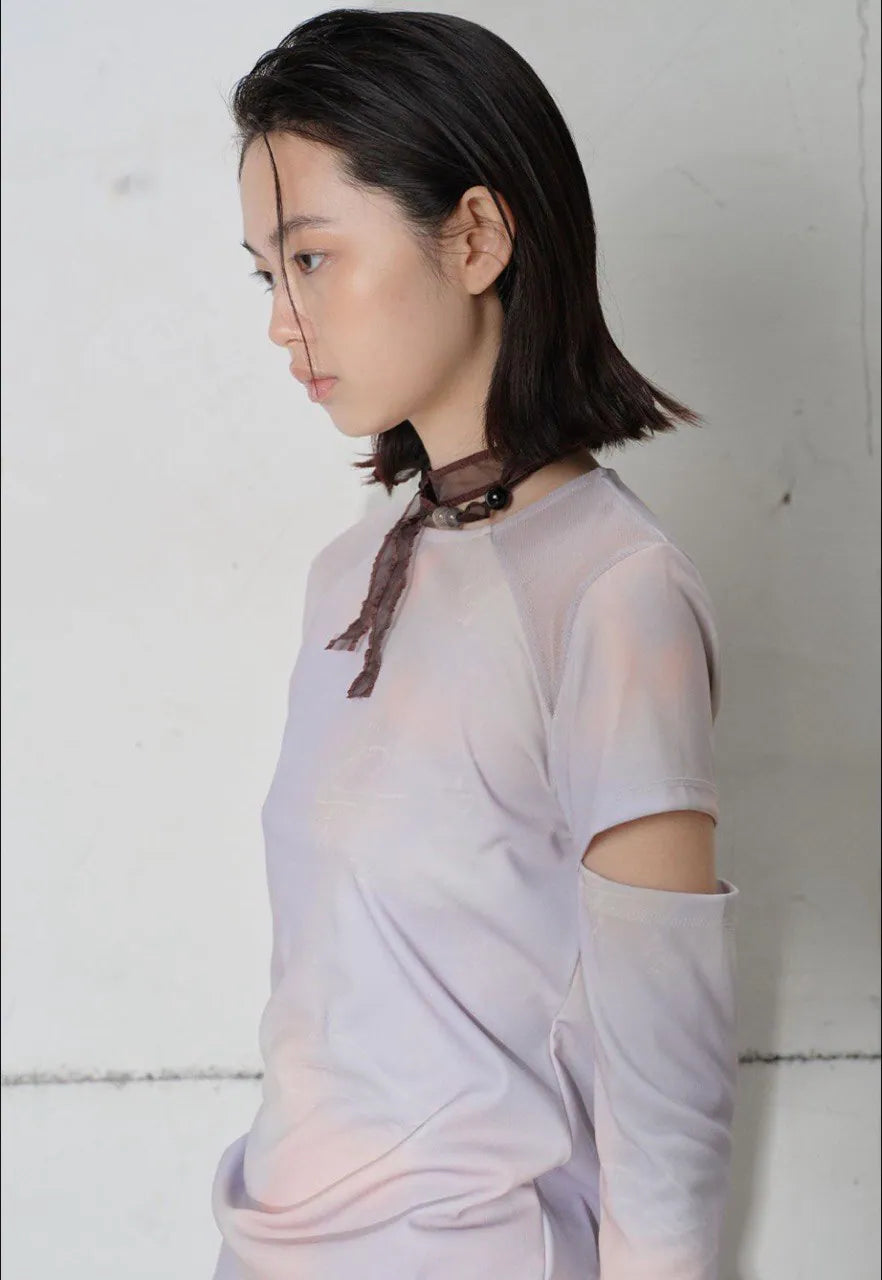 【typeservice】Marbling Mesh T-Shirt [Purple]