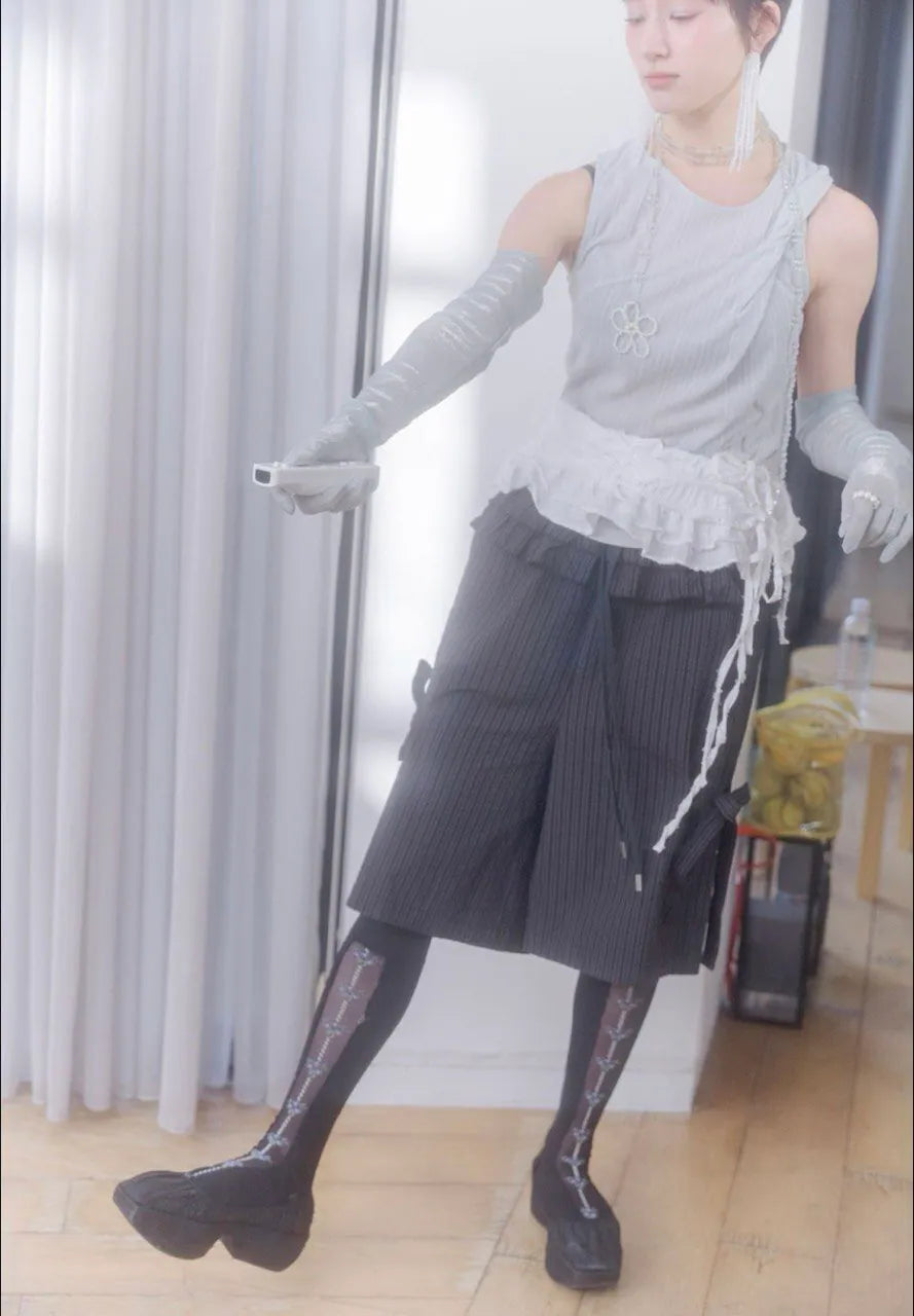 【typeservice】Twisted Sleeveless Top [Sky Blue]