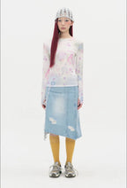 【typeservice】Soft Trace Top [Pink / Blue]