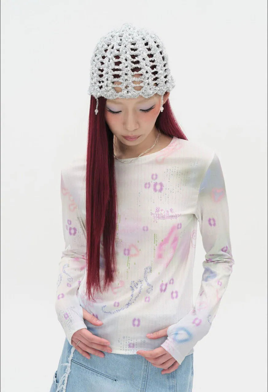 【typeservice】Soft Trace Top [Pink / Blue]
