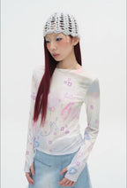 【typeservice】Soft Trace Top [Pink / Blue]