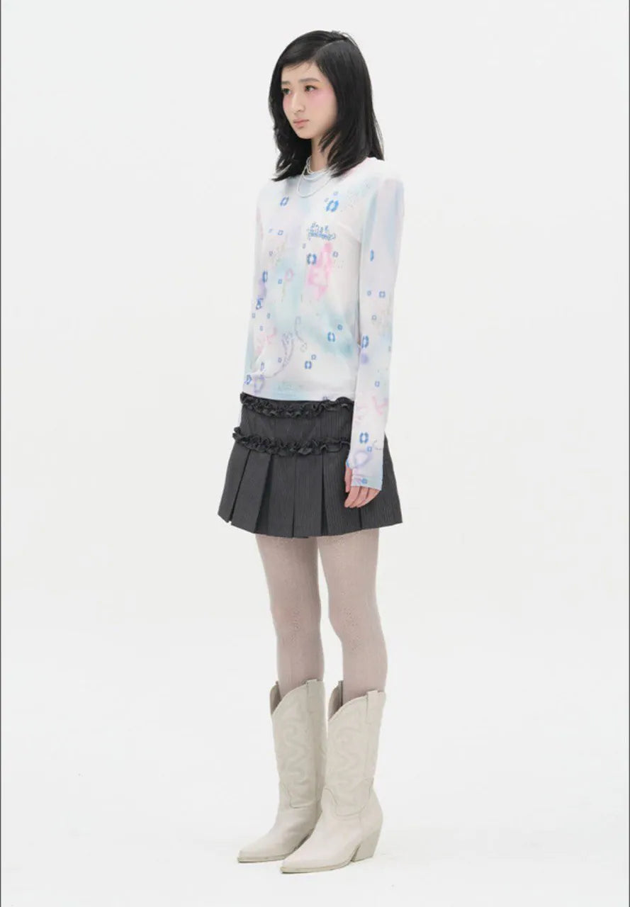 【typeservice】Soft Trace Top [Pink / Blue]