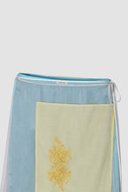 【overdue flair】BEADED LAYERED WRAP SKIRT - YELLOW/BLUE