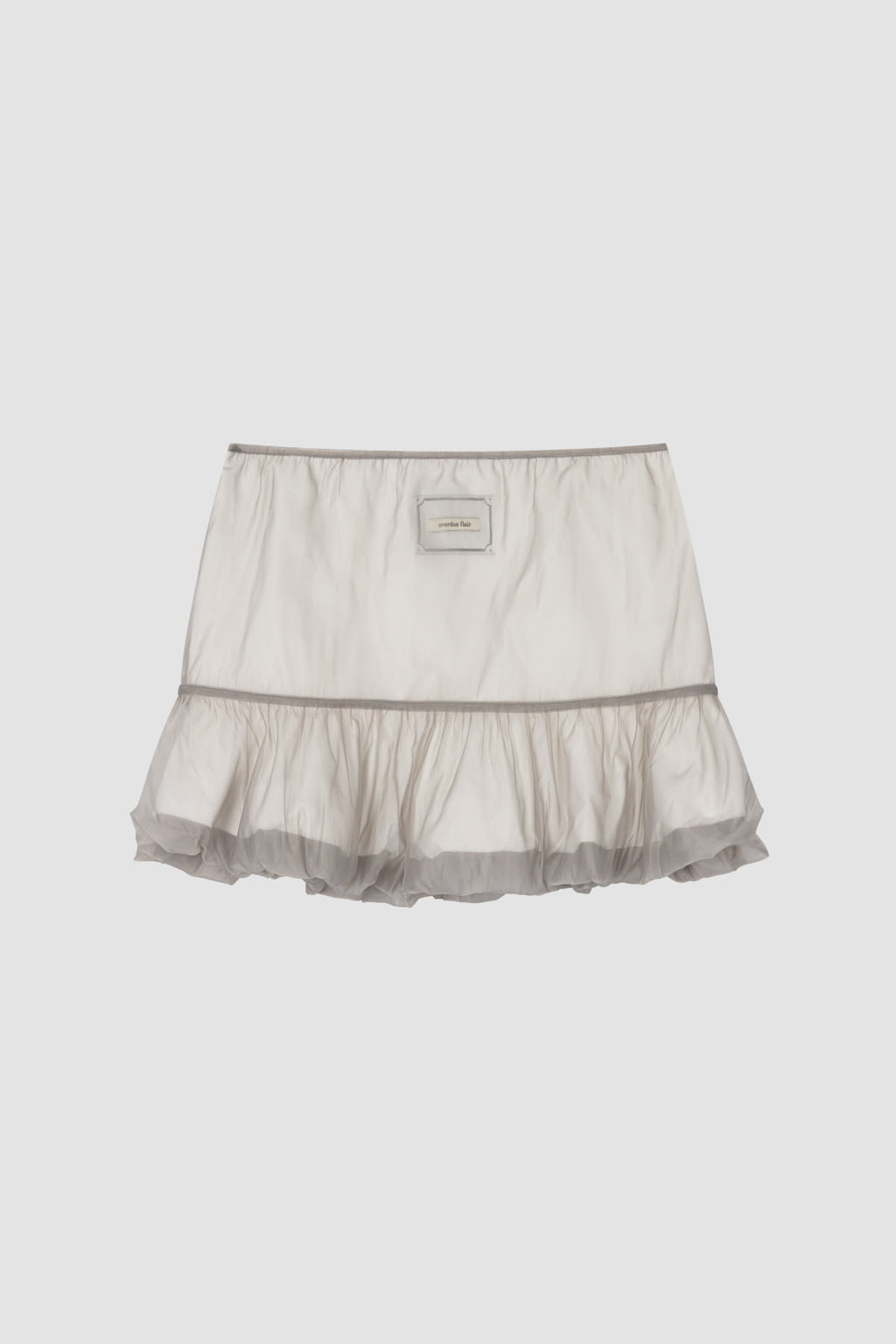 【overdue flair】ORGANZA LAYERED MINI SKIRT - GREY/WHITE