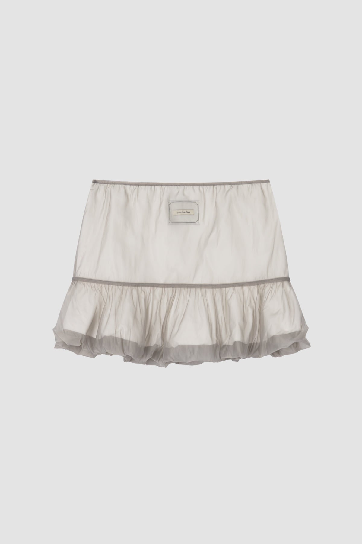【overdue flair】ORGANZA LAYERED MINI SKIRT - GREY/WHITE