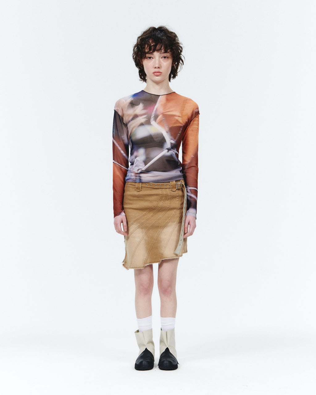 【odlyworkshop】 Away Mesh Tee - 2 colors