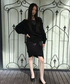 【Flare up】Asymmetrical Midi Skirt  - 2 colors