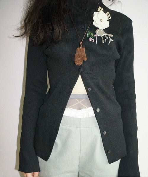 【musubore】排扣羅紋針織長袖 - 6 colors