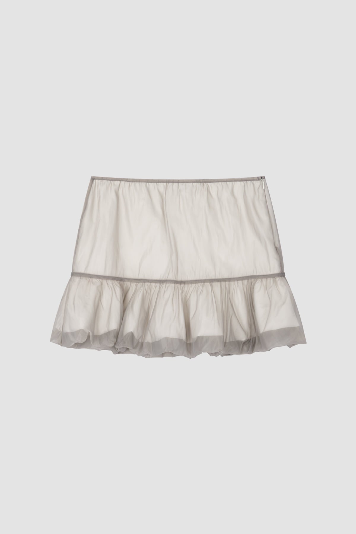 【overdue flair】ORGANZA LAYERED MINI SKIRT - GREY/WHITE