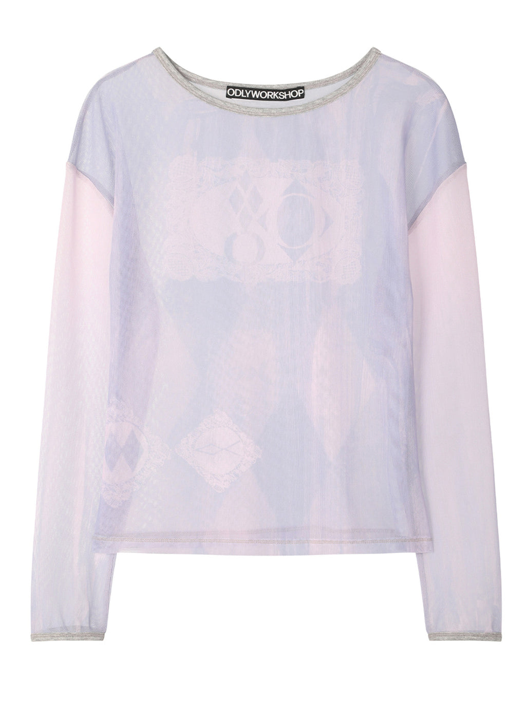 【odlyworkshop】Ribbed Long Mesh Tee - 2 colors