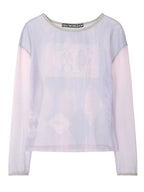 【odlyworkshop】Ribbed Long Mesh Tee - 2 colors