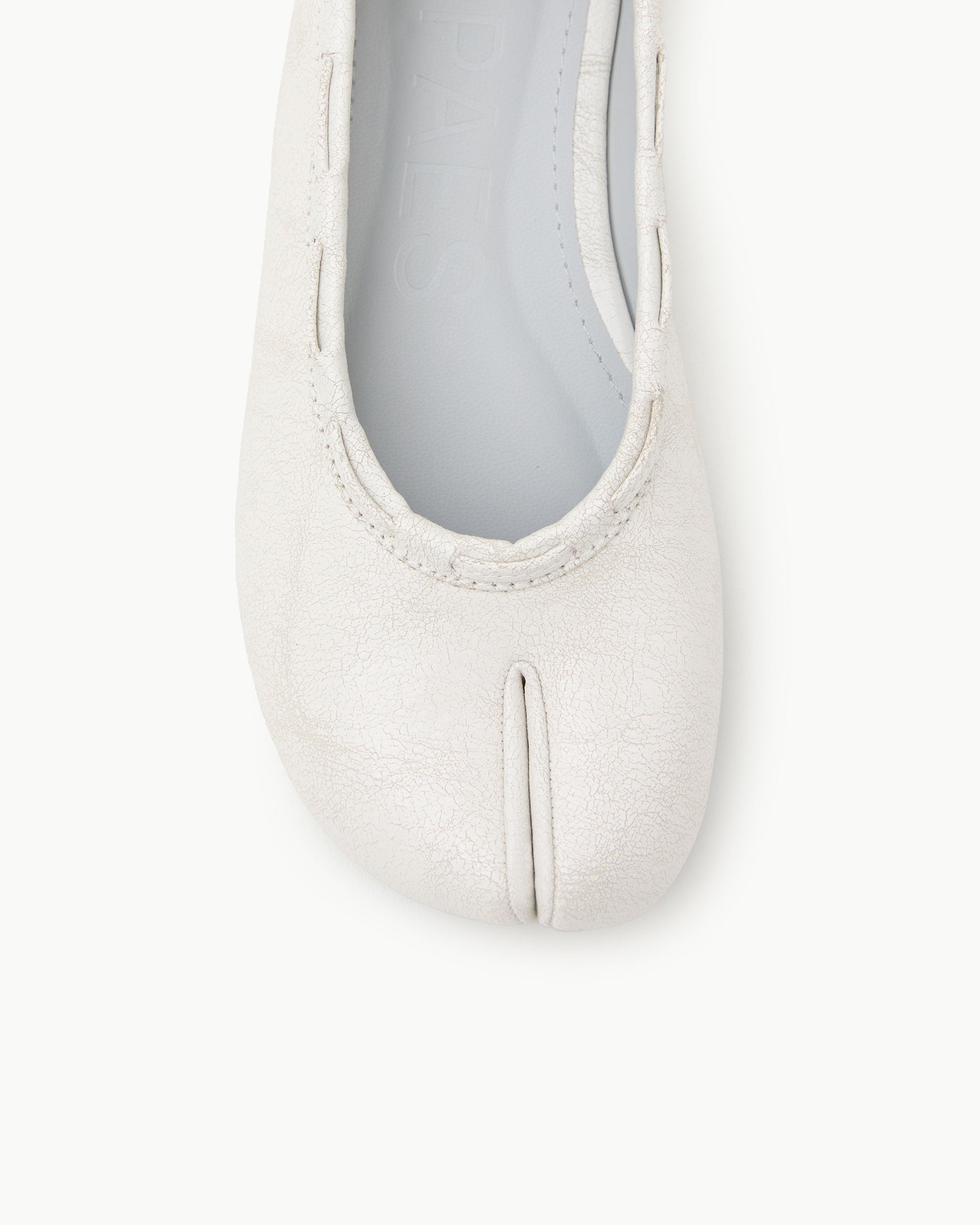 【PAES】Leather String Vintage Flat  [ White / Black ]