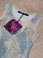 【ADSB】FISH & BUTTERFLY LACE EMBROIDERED TANK TOP