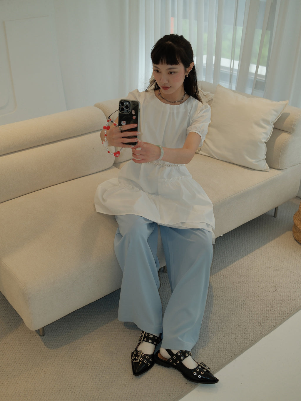 不對稱拼接洋裝