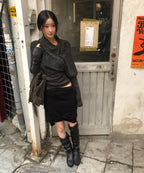 【Flare up】Asymmetrical Midi Skirt  - 2 colors