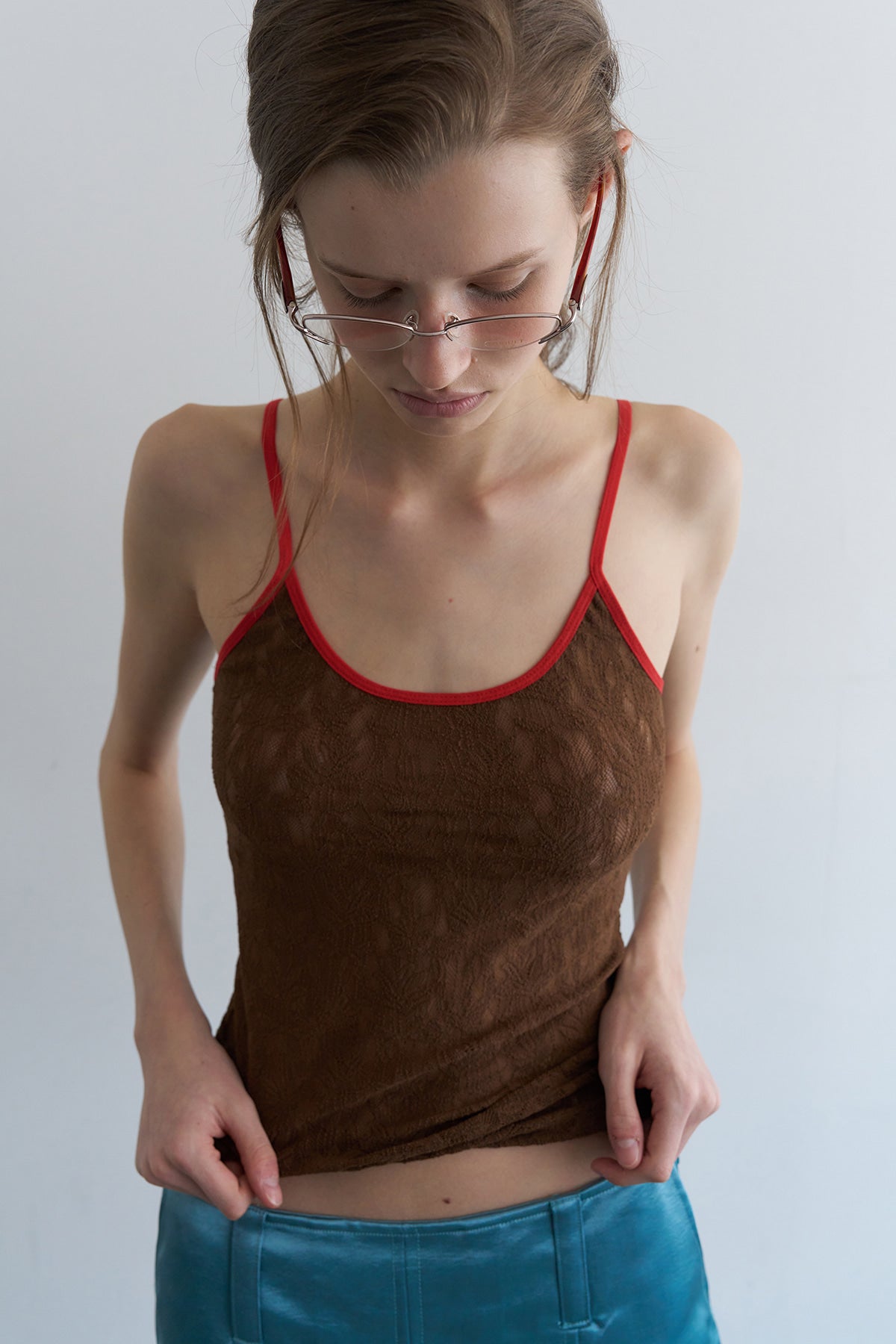 【overdue flair】TEXTURE COMBI SLEEVELESS - 2 colors