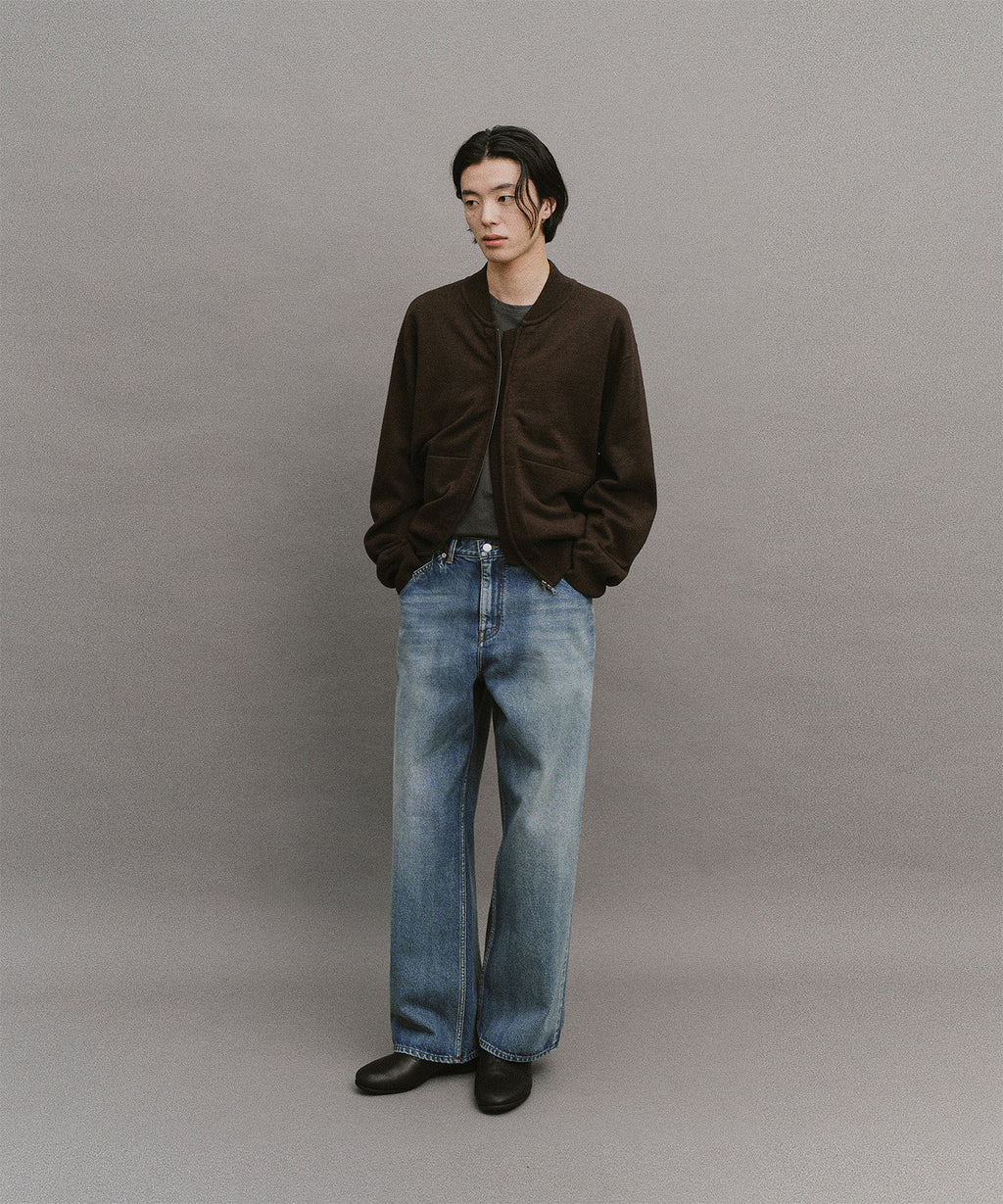 【another office】Atelier Wide Denim Pants - Faded Blue