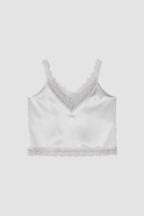 【overdue flair】LACE SATIN SLEEVELESS - 2 colors
