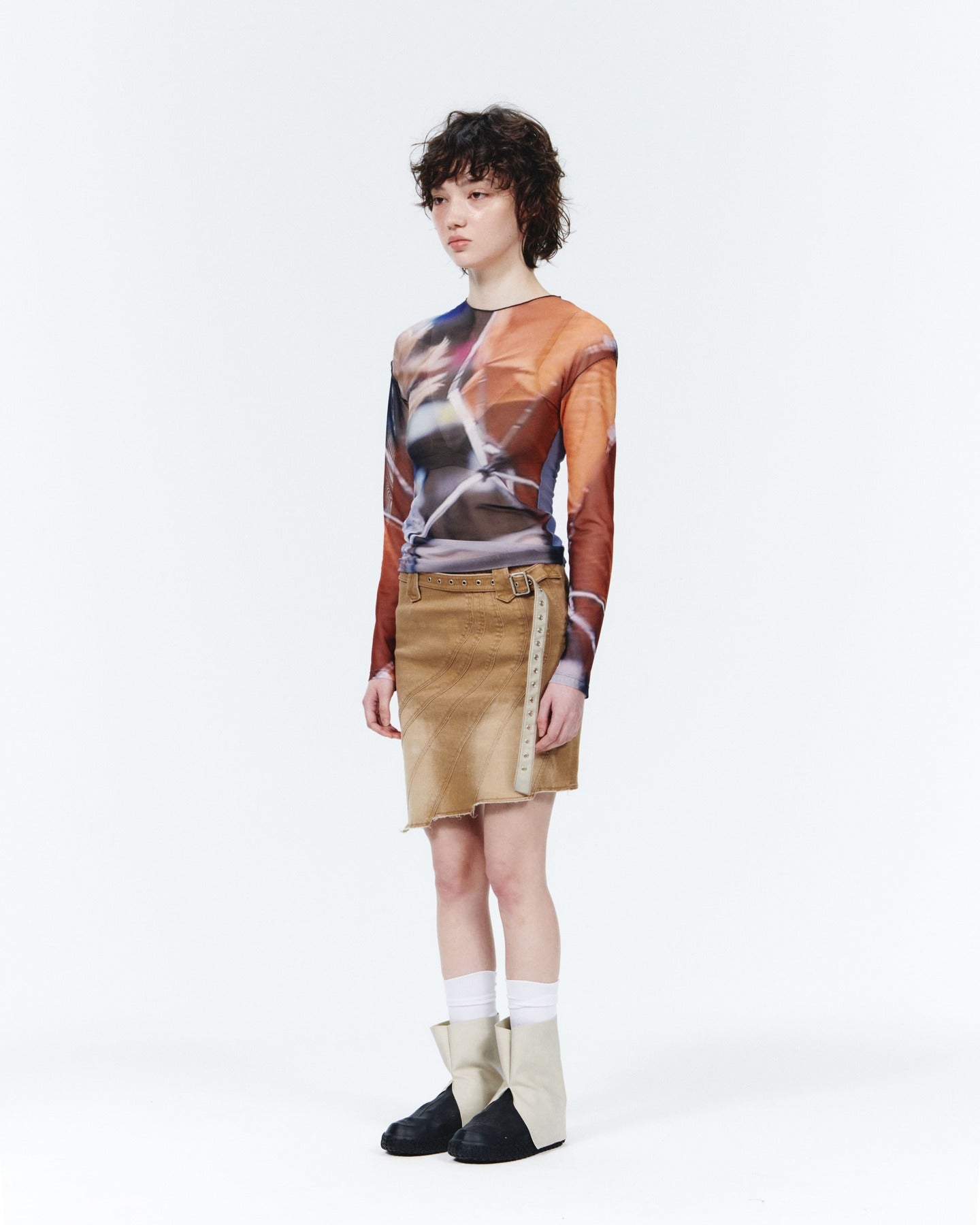 【odlyworkshop】Washed Denim Mini Skirt - 2 colors