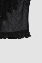 【overdue flair】VICTORIAN FRILL MESH BLOUSE - 2 colors