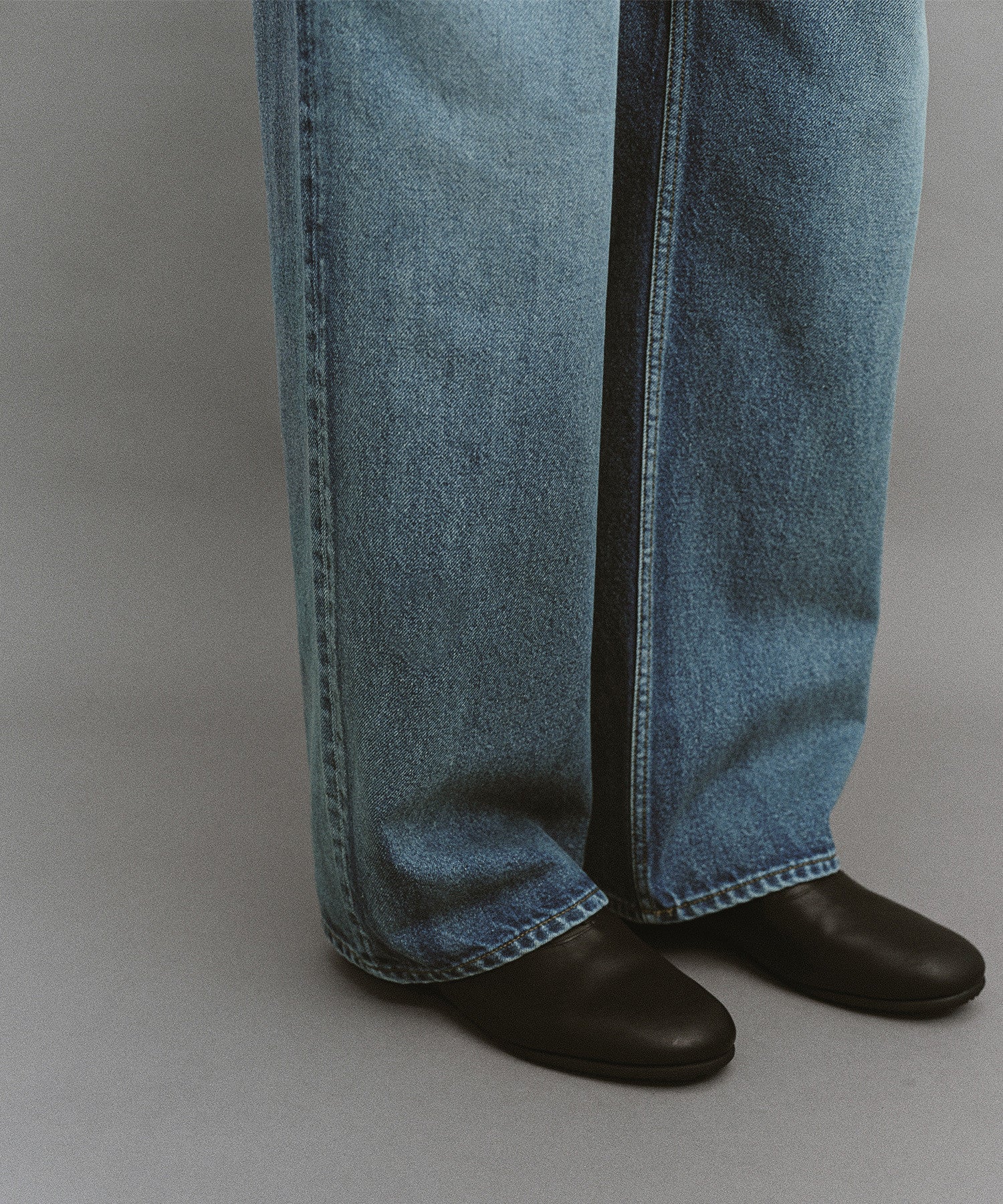 【another office】Atelier Wide Denim Pants - Faded Blue