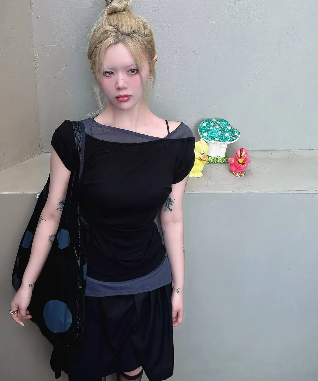 【Flare up】2-Layered Top [4 colors]