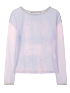 【odlyworkshop】Ribbed Long Mesh Tee - 2 colors