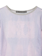 【odlyworkshop】Ribbed Long Mesh Tee - 2 colors