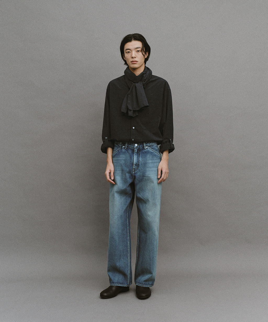 【another office】Atelier Wide Denim Pants - Faded Blue