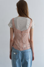 【overdue flair】MESH CORSET SLEEVELESS - 2 colors