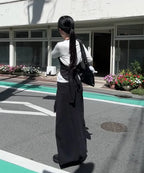 【Flare up】Bustier Layered Long Sleeve - White