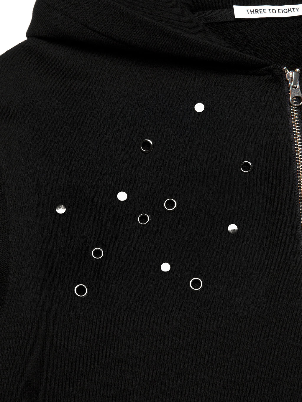 【3hreeto8ighty】EYELET POCKET HOODIE ZIP-UP - 2 colors