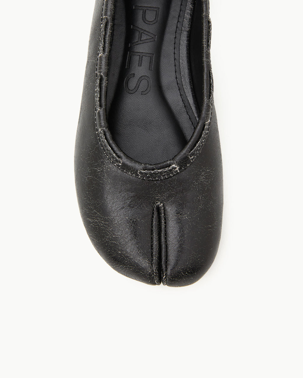 【PAES】Leather String Vintage Flat  [ White / Black ]