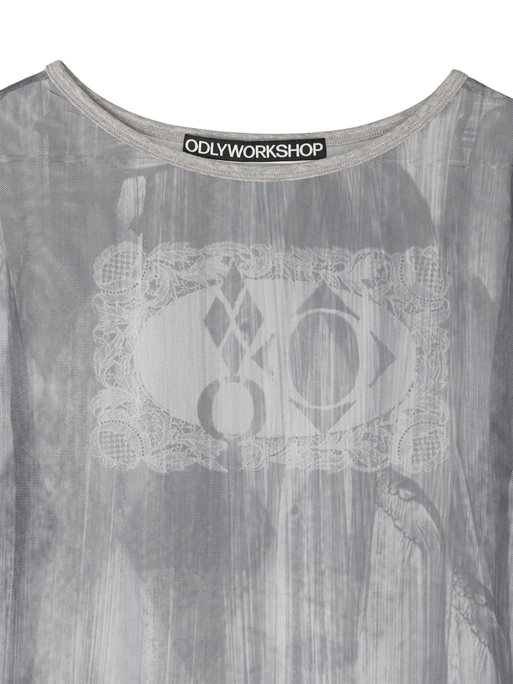 【odlyworkshop】Ribbed Long Mesh Tee - 2 colors