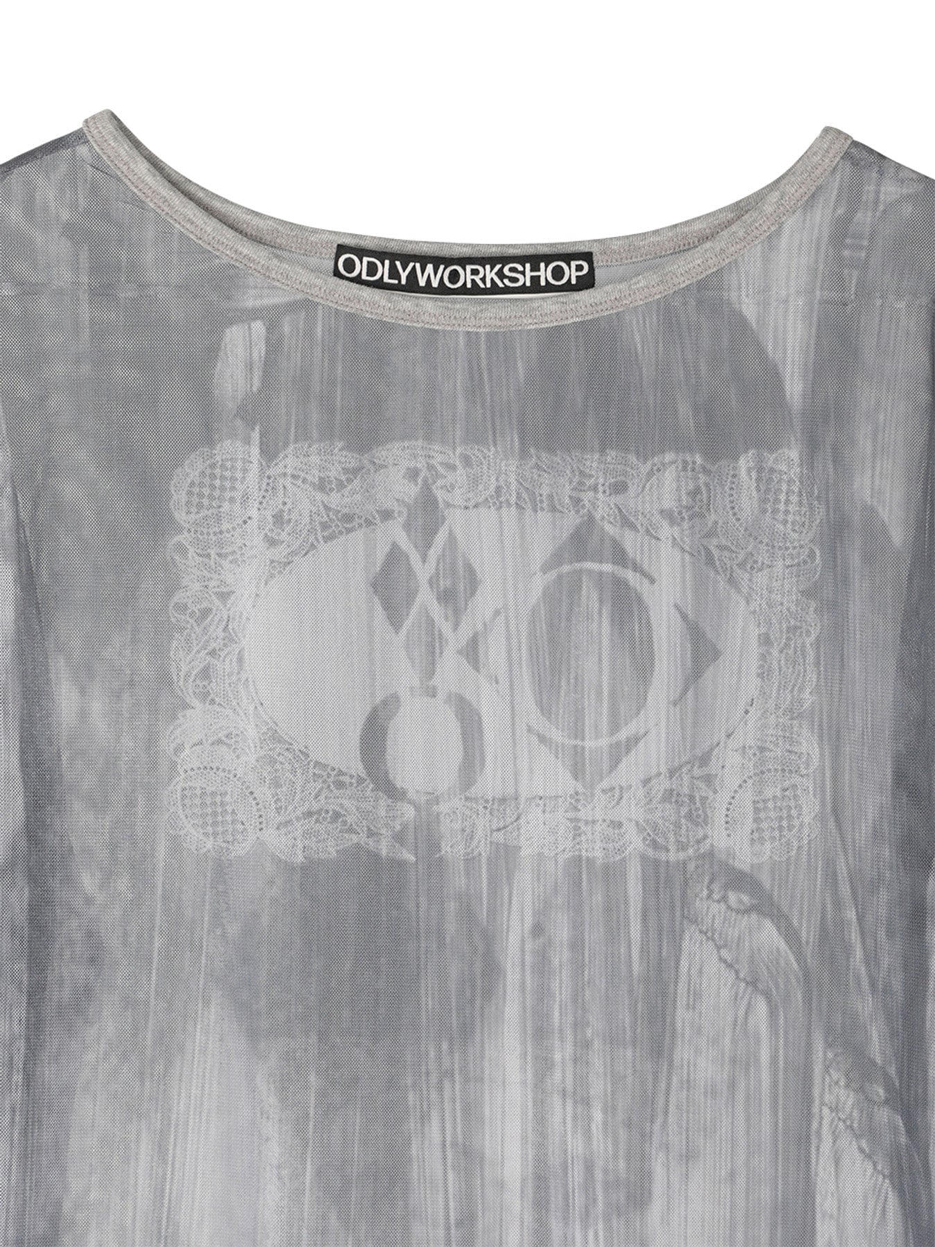 【odlyworkshop】Ribbed Long Mesh Tee - 2 colors