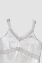 【overdue flair】LACE SATIN SLEEVELESS - 2 colors