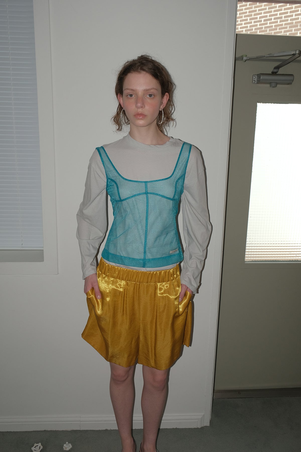 【overdue flair】MESH CORSET SLEEVELESS - 2 colors