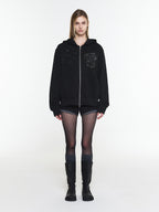 【3hreeto8ighty】EYELET POCKET HOODIE ZIP-UP - 2 colors
