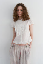 【overdue flair】VICTORIAN FRILL MESH BLOUSE - 2 colors