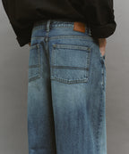 【another office】Atelier Wide Denim Pants - Faded Blue