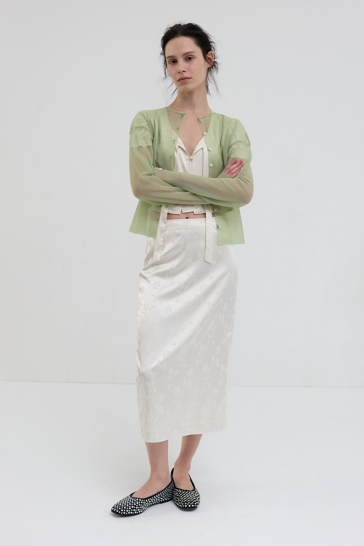 【overdue flair】JACQUARD PENCIL SKIRT