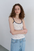【overdue flair】TEXTURE COMBI SLEEVELESS - 2 colors