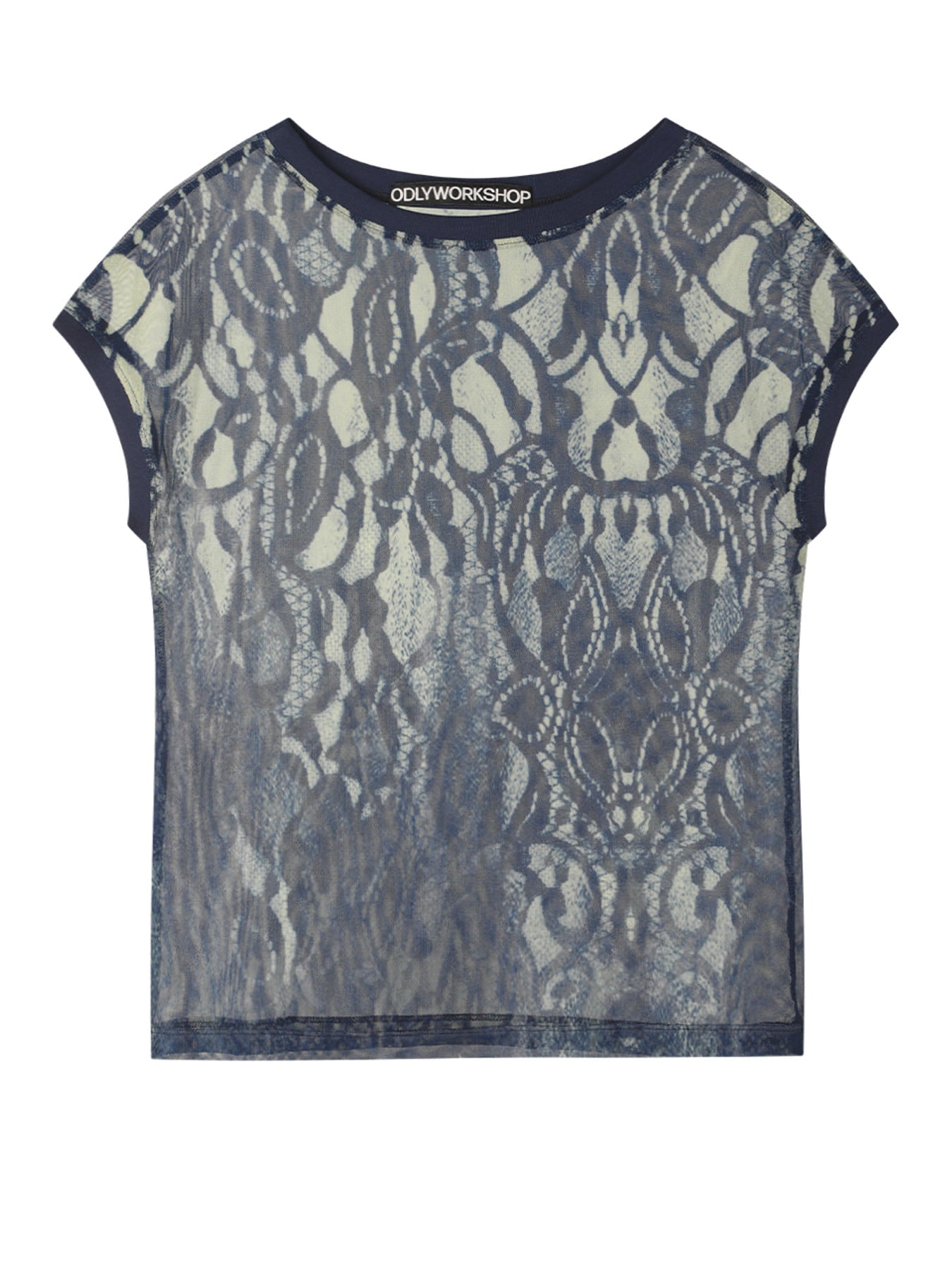 【odlyworkshop】Ribbed Short Mesh Tee  - 2 colors