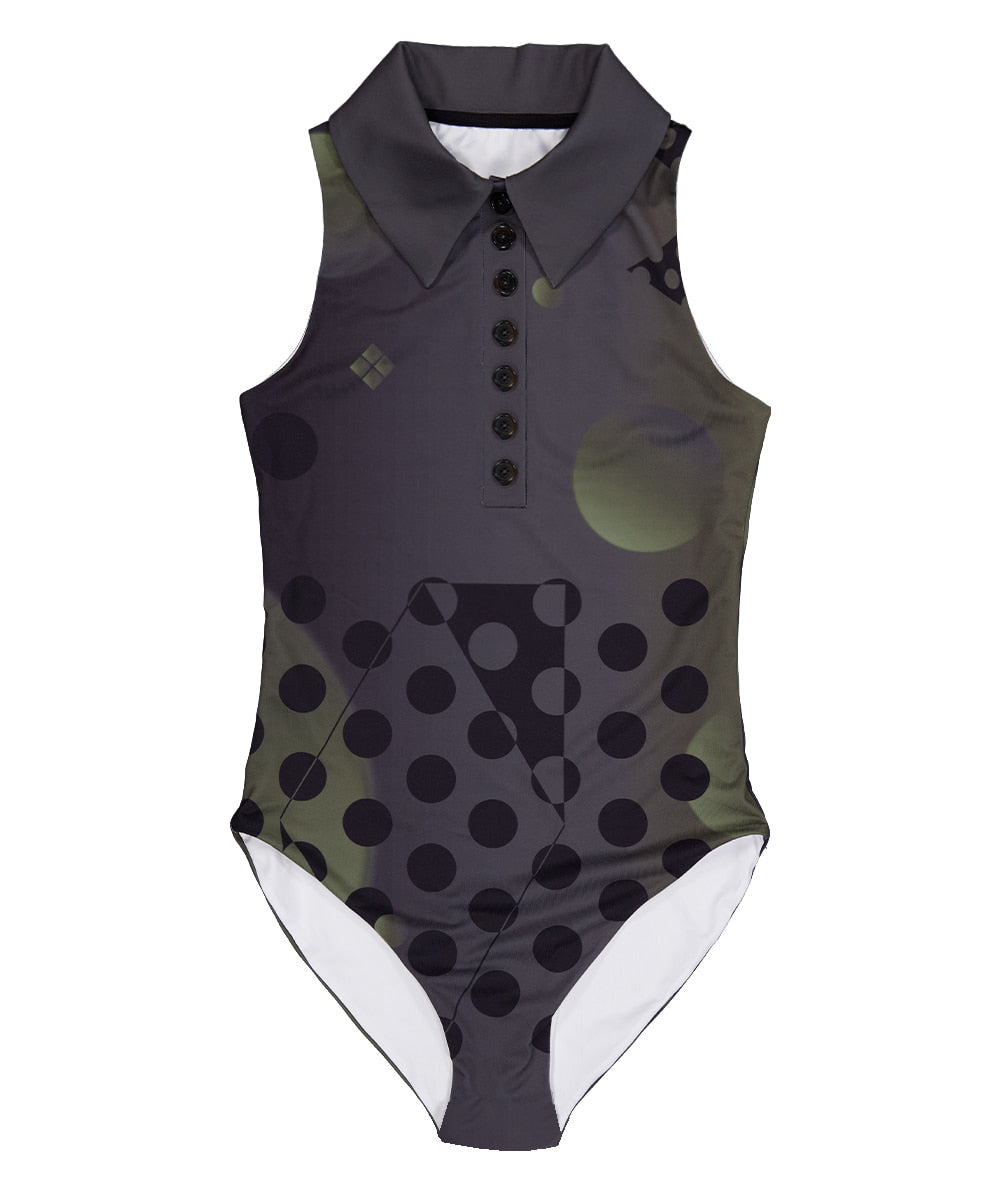 【odlyworkshop】Polka Collar Swimsuit