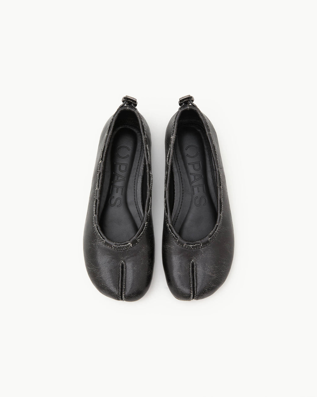 【PAES】Leather String Vintage Flat  [ White / Black ]