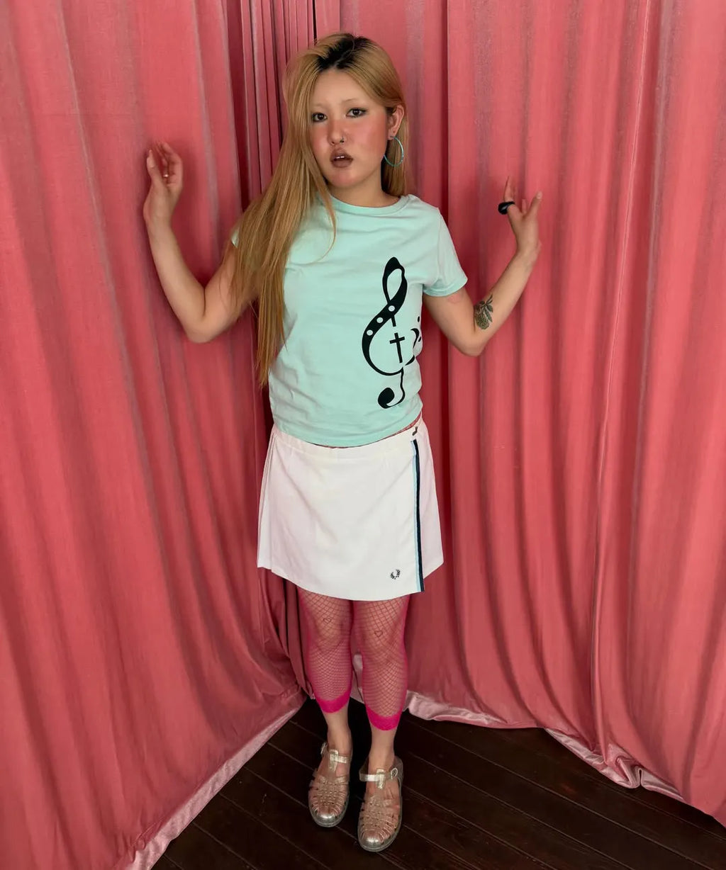 【Fancy Club】CLEF SYMBOL TEE [White / Mint]