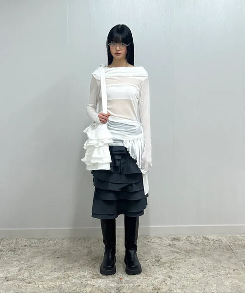 【Flare up】Faye Frill Long Sleeve - White