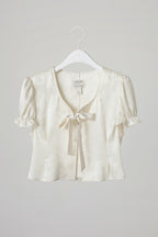 【overdue flair】JACQUARD CROP BLOUSE