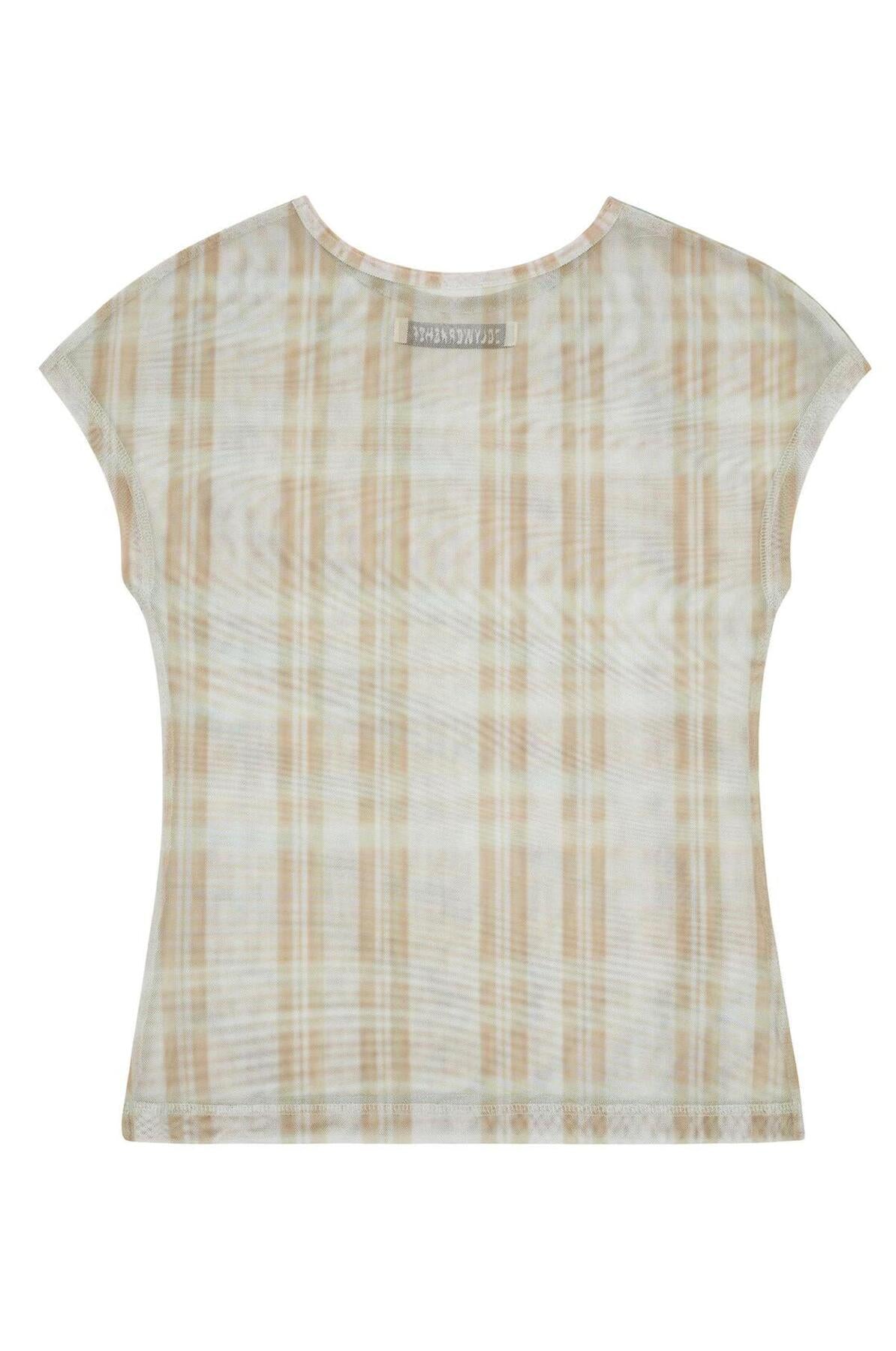 【odlyworkshop】Mesh checked Tee - 3 colors